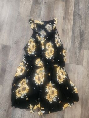 Torrid Sunflower Print Gauze Tunic Tank, 0